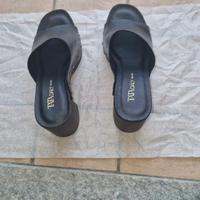 Sabot nero in pelle