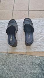 Sabot nero in pelle