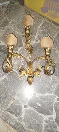 Lampadario foglia oro, a muro