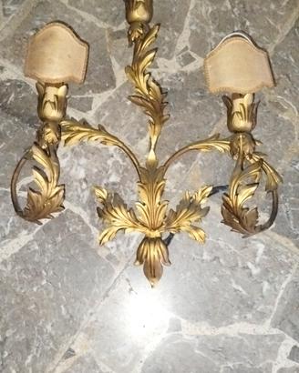 Lampadario foglia oro, a muro