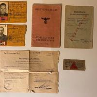 Lotto documenti originali WWII Germania-Passaporto