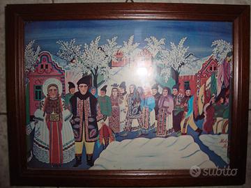 Quadro Quadretto "Inverno" 22 x 17cm Anni '60/'70