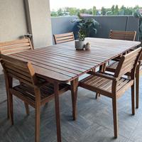 Set tavolo da esterno allungabile + 6 sedie