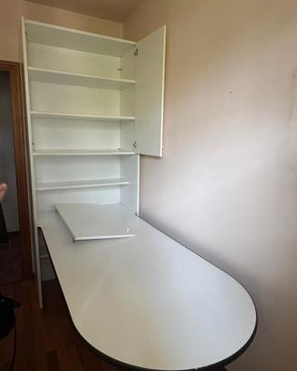 Scrivania con libreria colore bianco