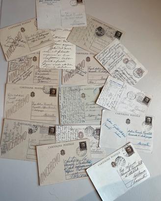 Set 15 cartoline seconda guerra mondiale, fascismo