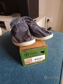 Scarpe da barca Natural World blu n. 44