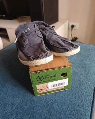 Scarpe da barca Natural World blu n. 44