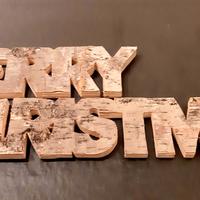 Scritta Merry Christmas in legno