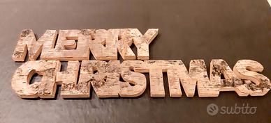 Scritta Merry Christmas in legno