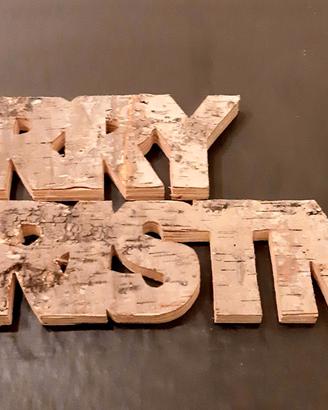 Scritta Merry Christmas in legno