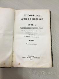 Libro antico, 1844 - "Il costume antico e moderno"