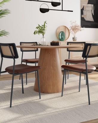 Set 4 Sedie Design Amira in Similpelle Marrone