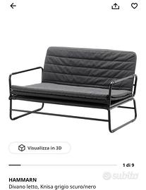MAI USATO divano letto grigio scuro/nero