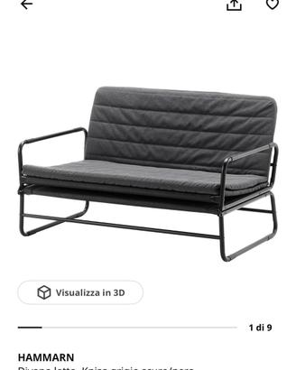 MAI USATO divano letto grigio scuro/nero