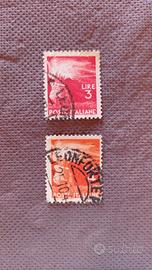 Lotto 2 francobolli (serie "Democratica")