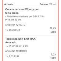 Interno x cuccia in legno