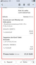 Interno x cuccia in legno