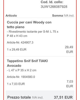 Interno x cuccia in legno