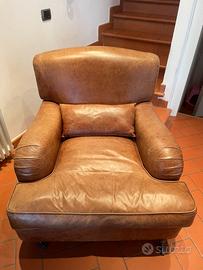Poltrona in pelle tipo vintage