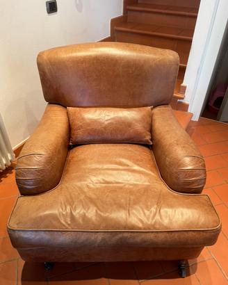 Poltrona in pelle tipo vintage
