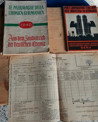 WW2 documento tedesco e libri x lavoro Germania 