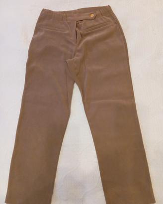 pantaloni donna, tessuto tipo alcantara. morbidi 
