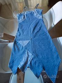 Abito elasticizzato jeans con spalline taglia S