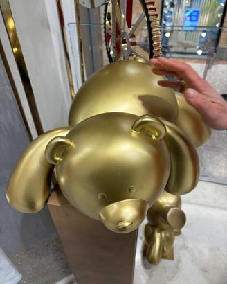 Statua Decorativa a forma di orsetto colore oro