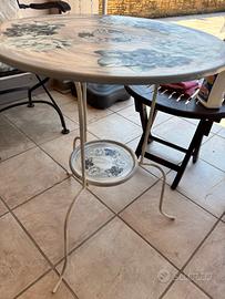 Tavolino metallo dipinto