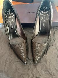 Scarpe Prada in pelle lavorazione pizzo