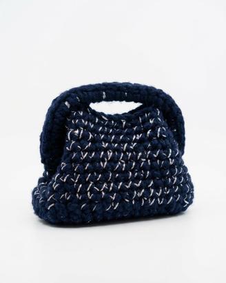 Borsa da Donna Clutch Pochette Blu in Lana