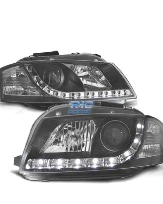 FARI AUDI A3 8P LUCE DIURNA REALE FONDO NERO
