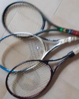 tre racchette da tennis vintage