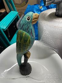 Pappagallo in legno artigianale 