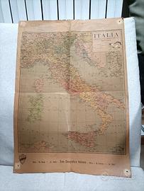 Carta Geografica Politica Italia, anni '30/40