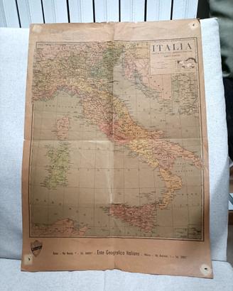 Carta Geografica Politica Italia, anni '30/40