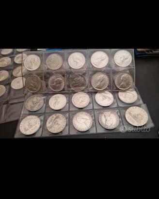 Lotto 30 pezzi 500 lire argento