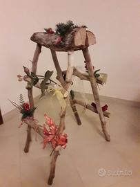 Scaletta e scalini in legno artigianali tema natal