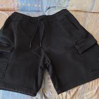 pantaloni neri corti cargo 