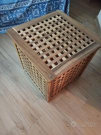 Tavolo/contenitore/portaoggetti/cesta legno acacia