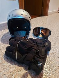 casco/guanti/maschera da sci 