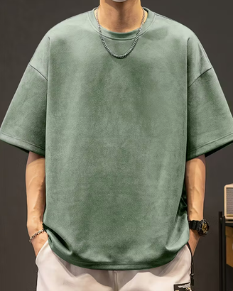 T-shirt Uomo Basic Verde Chiaro | Manica Corta | T