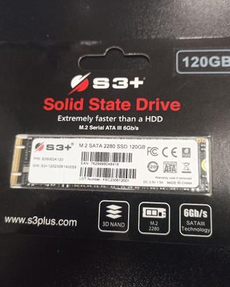SSD M.2 2280 SATA III S3+ 120GB