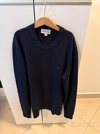 Lacoste maglione blu 100% lana taglia M
