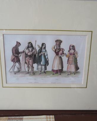 Stampa Antica Costumi Siciliani 1837