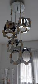Lampadario Reggiani anni 70  a cubi design vintage