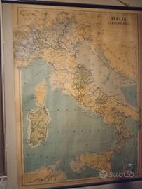 carta geografica e mappamondo anni "50