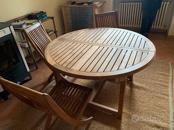 tavolo rotondo allungabile in teak