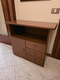 Credenza / mobile in legno con cassetti e ripiano