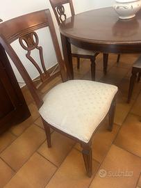 Sedie imbottite, in legno